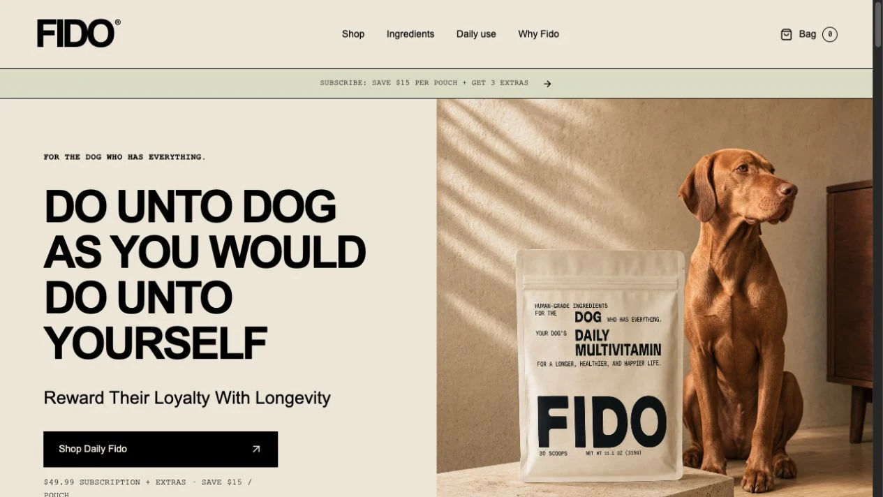 Fido website homepage preview