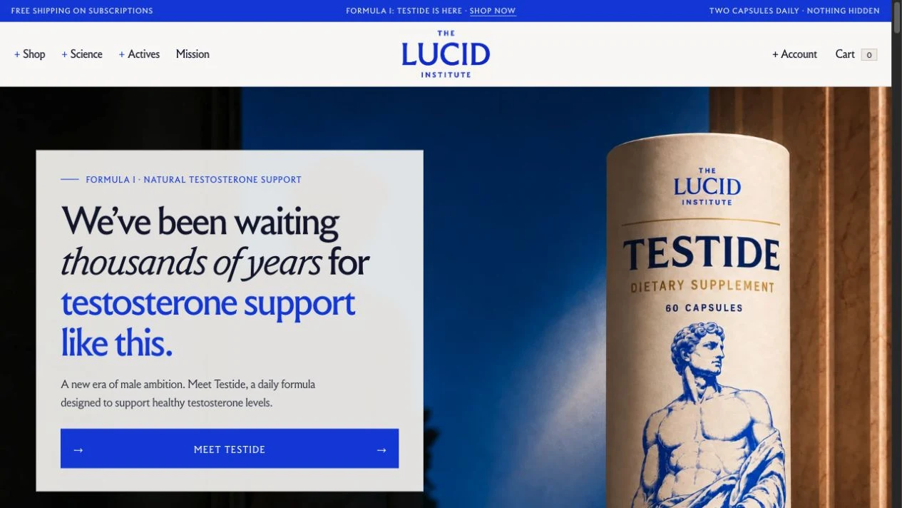 Lucid website homepage preview