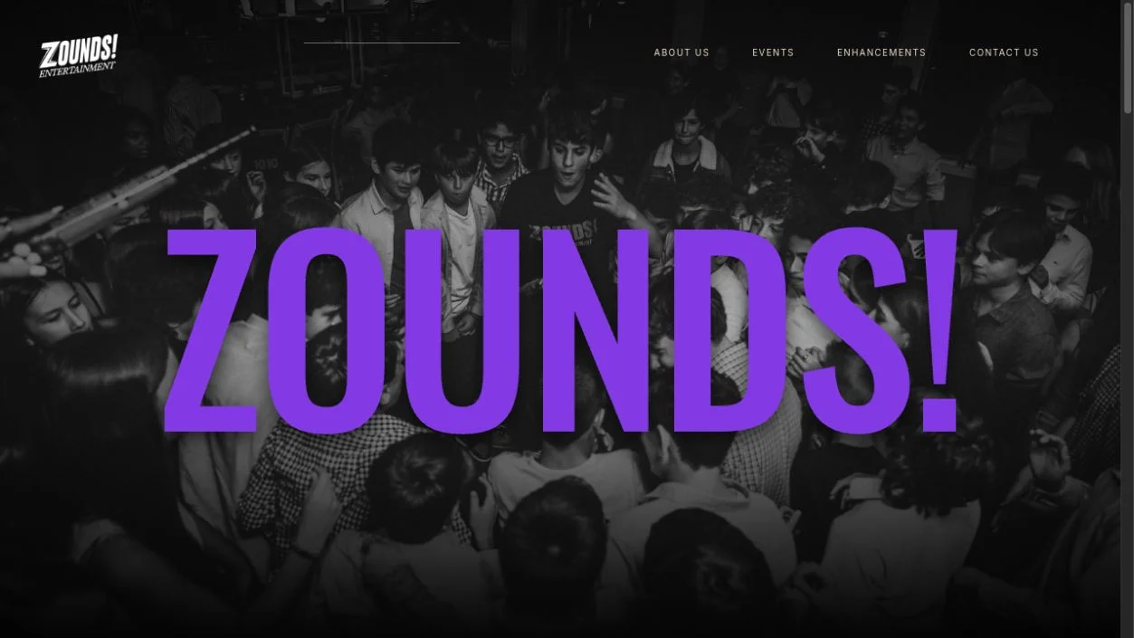Zounds website homepage preview
